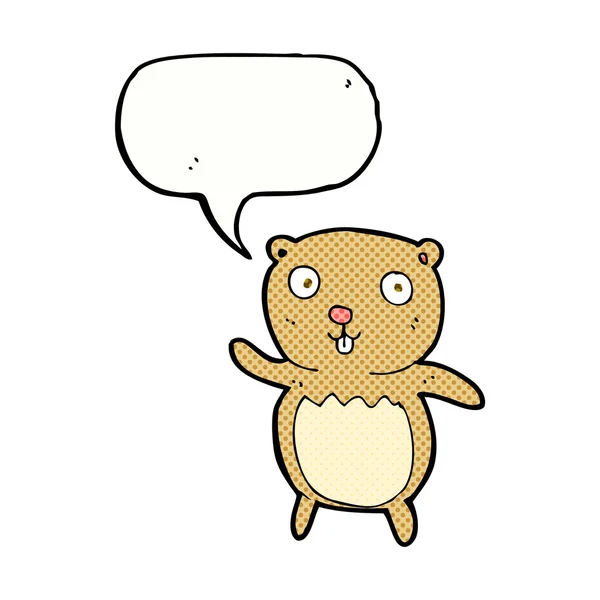 Cartoon-Teddybär mit Sprechblase — Stockvektor