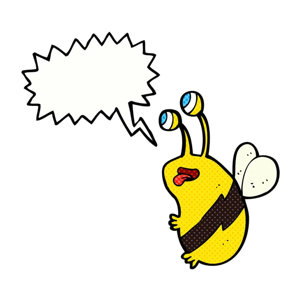 卡通片有言语泡沫的蜜蜂 — 图库矢量图片