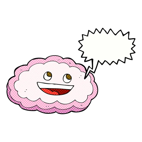 Desenho animado nuvem decorativa com bolha de fala —  Vetores de Stock