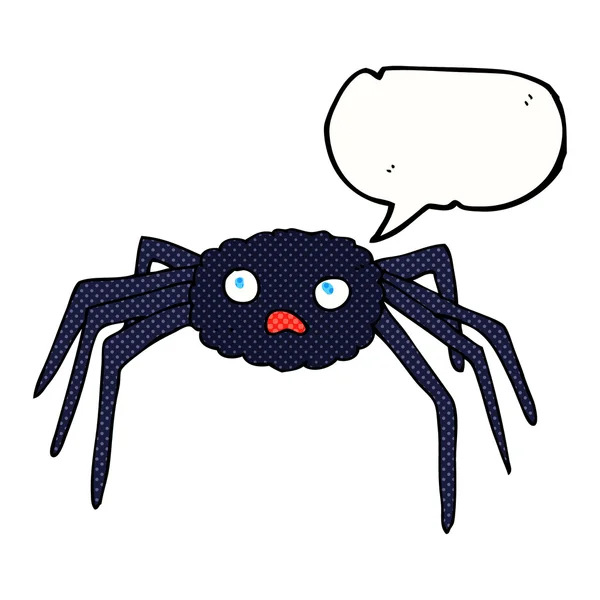 Araña de dibujos animados con burbuja del habla — Vector de stock