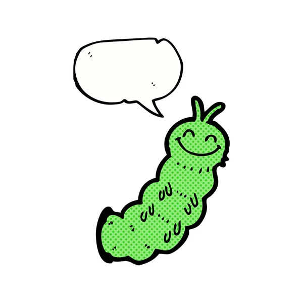 Cartoon caterpillar with speech bubble — Stock Vector