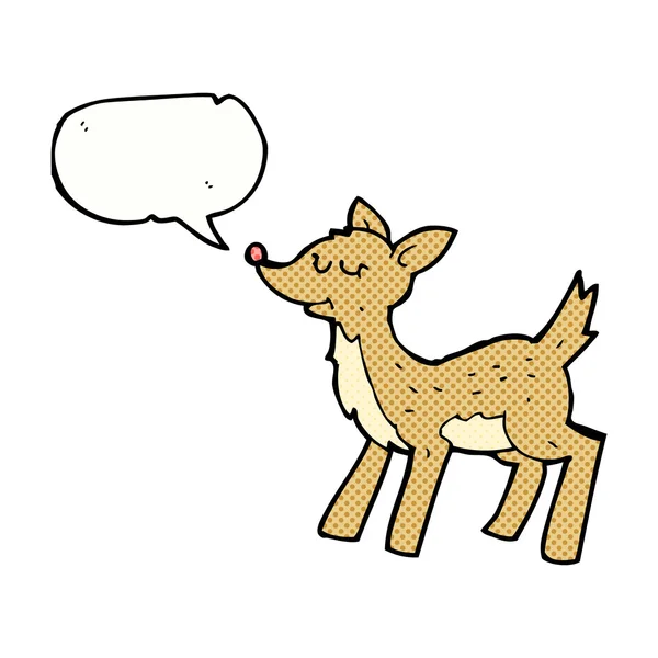 Милый мультяшный олень с пузырьком речи — стоковый вектор