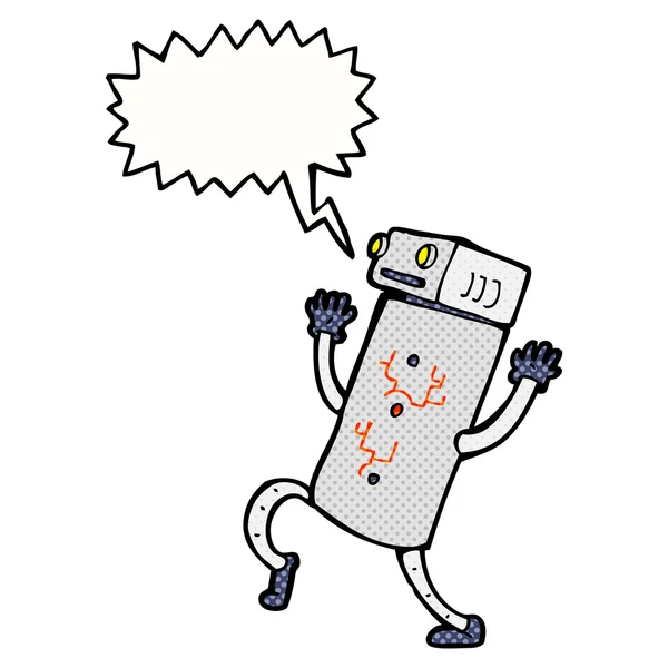 Cartoon-Roboter mit Sprechblase — Stockvektor