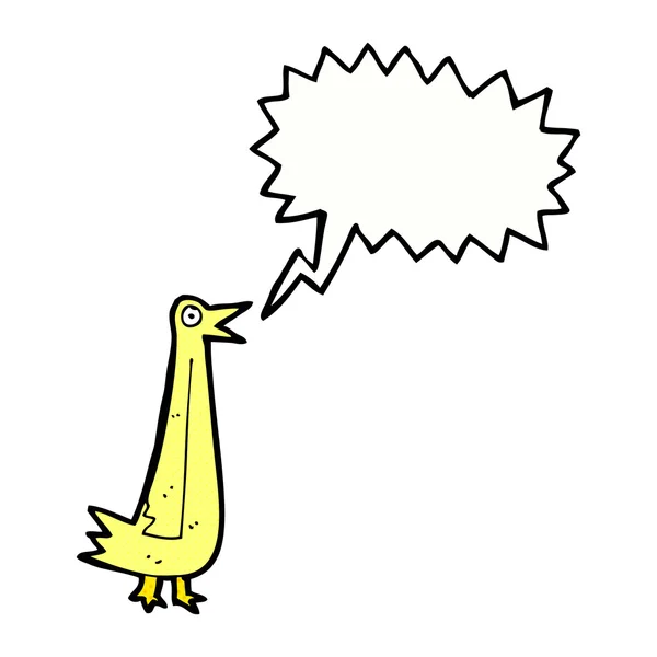 Grappige cartoon vogel met spraakbel — Stockvector