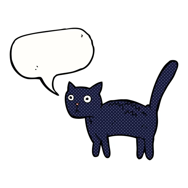 Rajzfilm ijedt macska beszéd buborék — Stock Vector