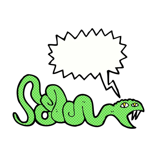 Cartoon snake with speech bubble — Stock Vector