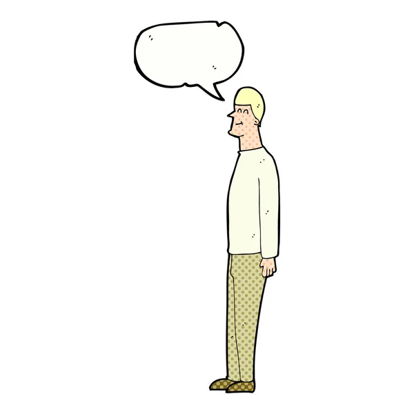 Cartoon tall man with speech bubble — Stock Vector