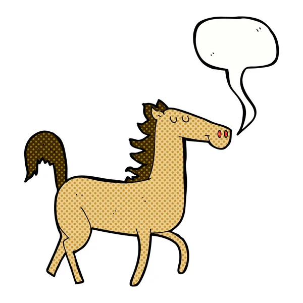 Άλογο κινουμένων σχεδίων με φούσκα ομιλία — Διανυσματικό Αρχείο
