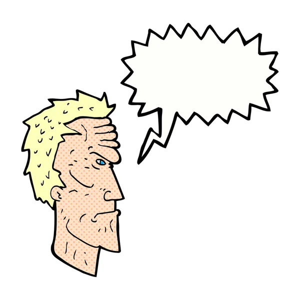 Caricatura enojado cara con el habla burbuja — Archivo Imágenes Vectoriales