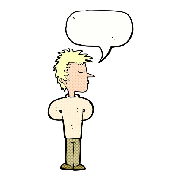 Άνθρωπος κινουμένων σχεδίων αγνοεί με φούσκα ομιλία — Διανυσματικό Αρχείο