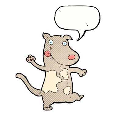 çizgi film mutlu köpek konuşma balonu ile