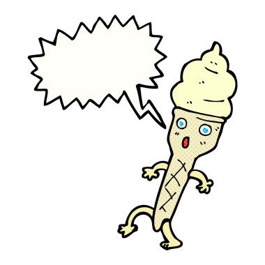 Konuşma balonlu çizgi film dondurması.