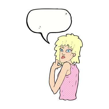 Karikatür, konuşma balonlu kadını şaşırttı.