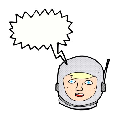Konuşma balonlu astronot kafası
