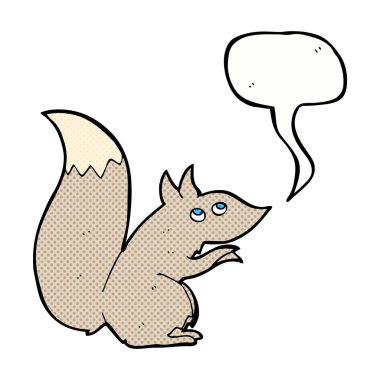Konuşma balonlu bir sincap.