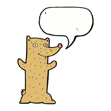 Konuşma baloncuklu komik çizgi film ayısı