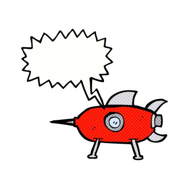 çizgi film uzay roketi ile konuşma balonu