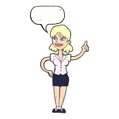 konuşma balonu ile harika fikir kadınla çizgi film