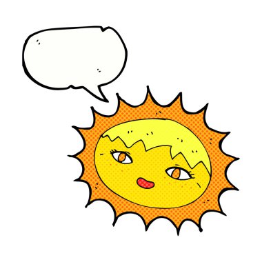 Konuşma baloncuklu güzel güneş çizgi filmi