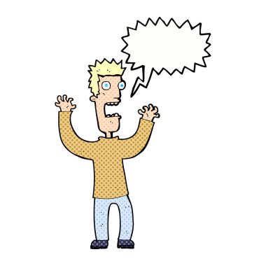 Çizgi film konuşma balonuyla adamı dehşete düşürdü.