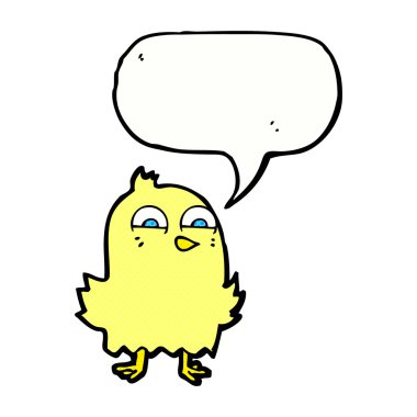 Konuşma baloncuklu komik çizgi film kuşu