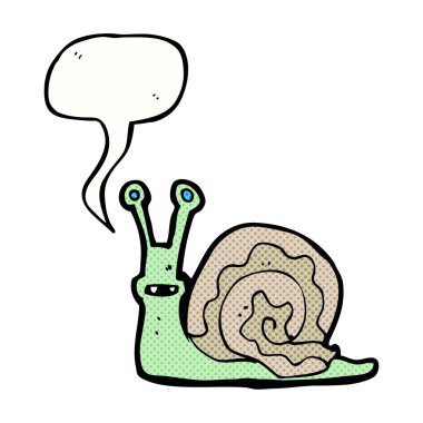 Konuşma balonlu çizgi film salyangozu