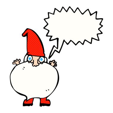 konuşma balonlu küçük noel baba çizgi filmi