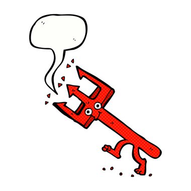 Konuşma baloncuklu şeytan çatalı.