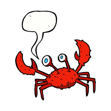 Konuşma baloncuklu çizgi film yengeci