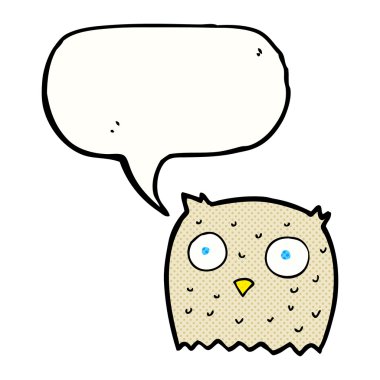 Konuşma baloncuklu çizgi film baykuşu