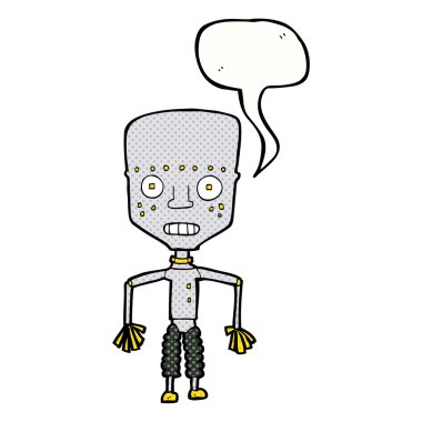 Konuşma baloncuklu komik robot.