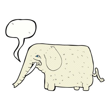 Konuşma baloncuklu büyük bir fil.