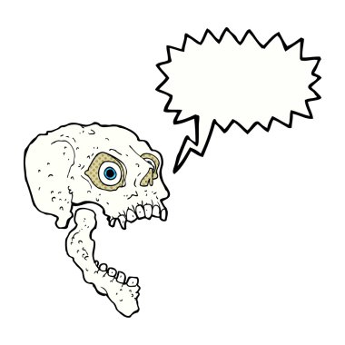 Konuşma baloncuklu korkunç kafatası