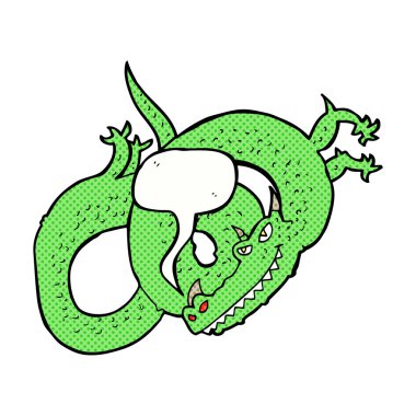 Konuşma baloncuklu çizgi film ejderhası