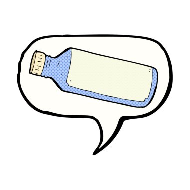 Konuşma baloncuklu çizgi film su şişesi