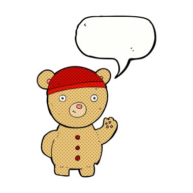 Konuşma baloncuklu çizgi film ayısı