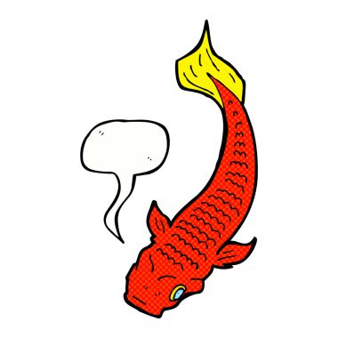 Konuşma baloncuklu çizgi film balığı