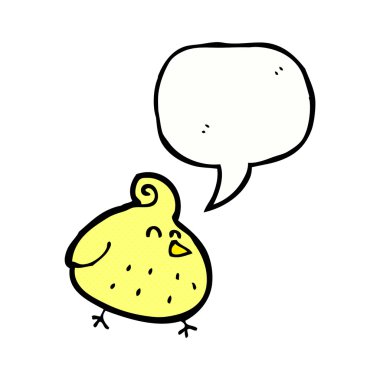 Konuşma baloncuklu çizgi film kuşu