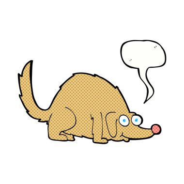 çizgi film mutlu köpek konuşma balonu ile