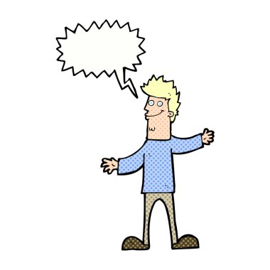 çizgi film mutlu adam konuşma baloncuğu ile