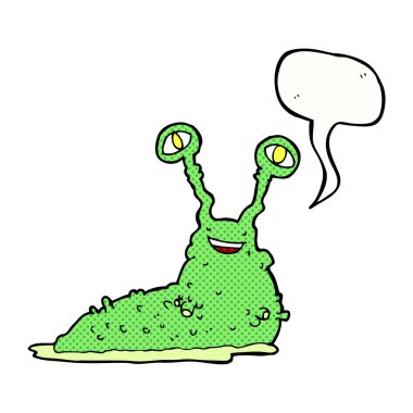 Konuşma baloncuklu çizgi film sümüklüböceği