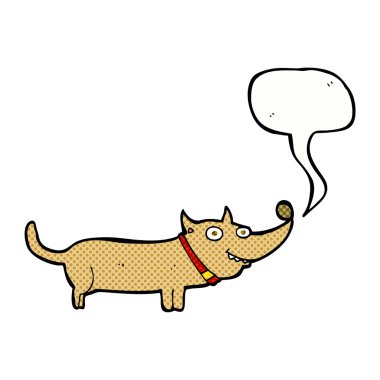 çizgi film mutlu köpek konuşma balonu ile