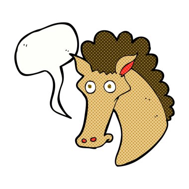 Konuşma balonlu bir at kafası.