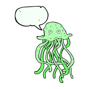 Konuşma baloncuklu ahtapot çizgi filmi