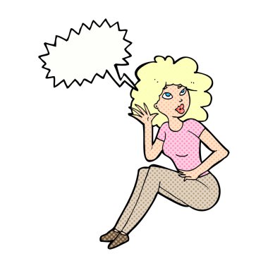 çizgi film kadın konuşma balonu ile dinleme