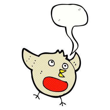 Komik karikatür noel robin konuşma balonu ile