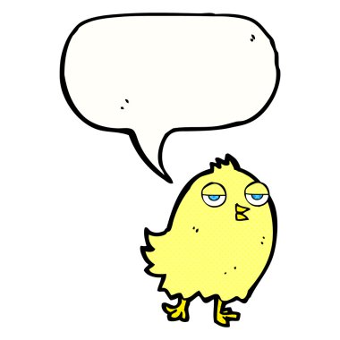 Konuşma baloncuklu komik çizgi film kuşu