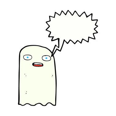 Konuşma balonlu komik karikatür hayaleti