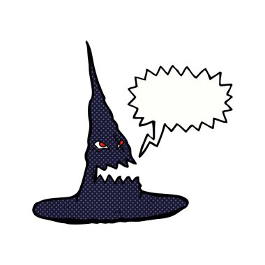 Konuşma balonlu tuhaf cadı şapkası.