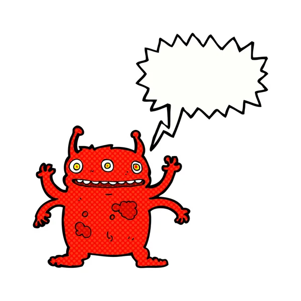 Kreskówki cudzoziemca potwór z bańki mowy — Wektor stockowy
